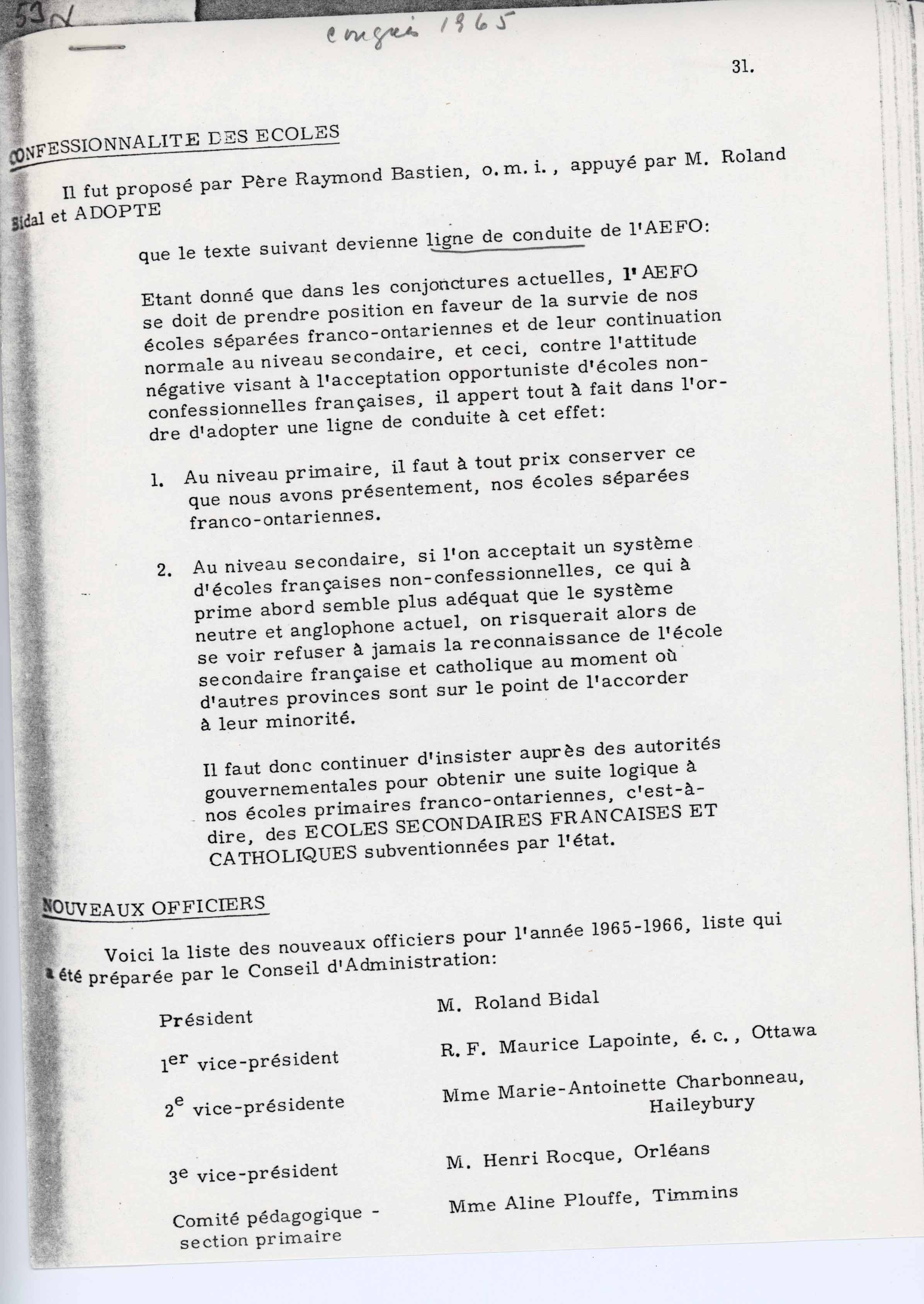 resolution aefo 1965